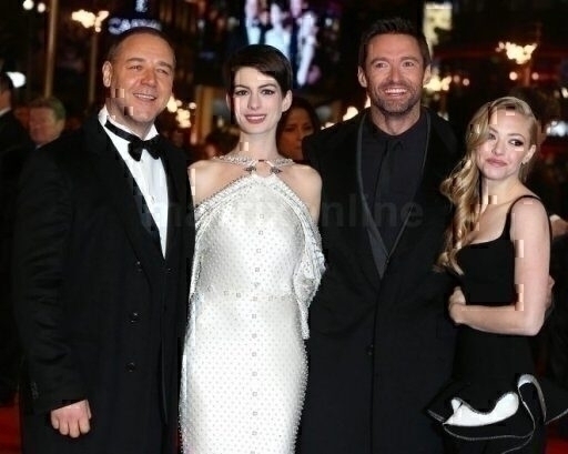 Hugh Jackman, Amanda Seyfried, Anne Hathaway, Russell Crowe