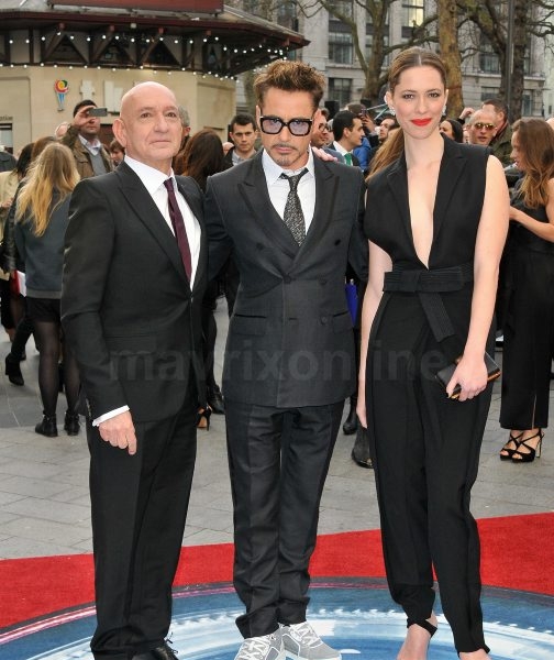 Sir Ben Kingsley, Robert Downey Jr and Rebecca Hall