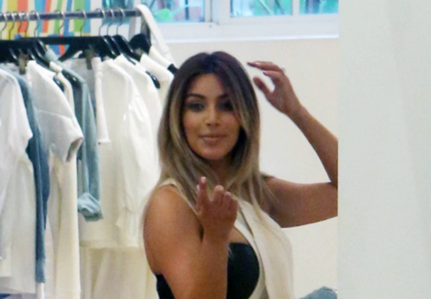 Kim Kardashian and Robin Antin shopping at the Chanel store on